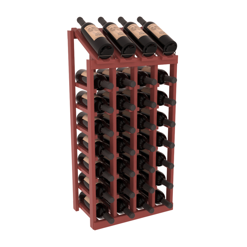InstaCellar - 4 Column, 8R Display Top Rack in Pine Cherry stained with WineSafe™ Satin Sealant