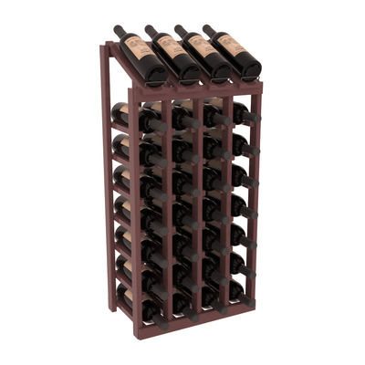 InstaCellar - 4 Column, 8R Display Top Rack in Pine Walnut stained with WineSafe™ Satin Sealant
