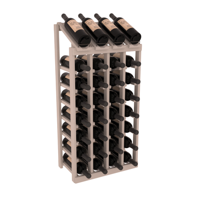 InstaCellar - 4 Column, 8R Display Top Rack in Pine Greywash stained without WineSafe™ Satin Sealant