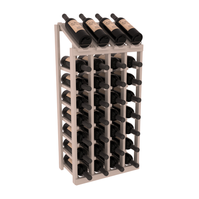 InstaCellar - 4 Column, 8R Display Top Rack in Pine Greywash stained with WineSafe™ Satin Sealant