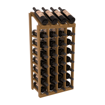 InstaCellar - 4 Column, 8R Display Top Rack in Redwood Oak stained with WineSafe™ Satin Sealant