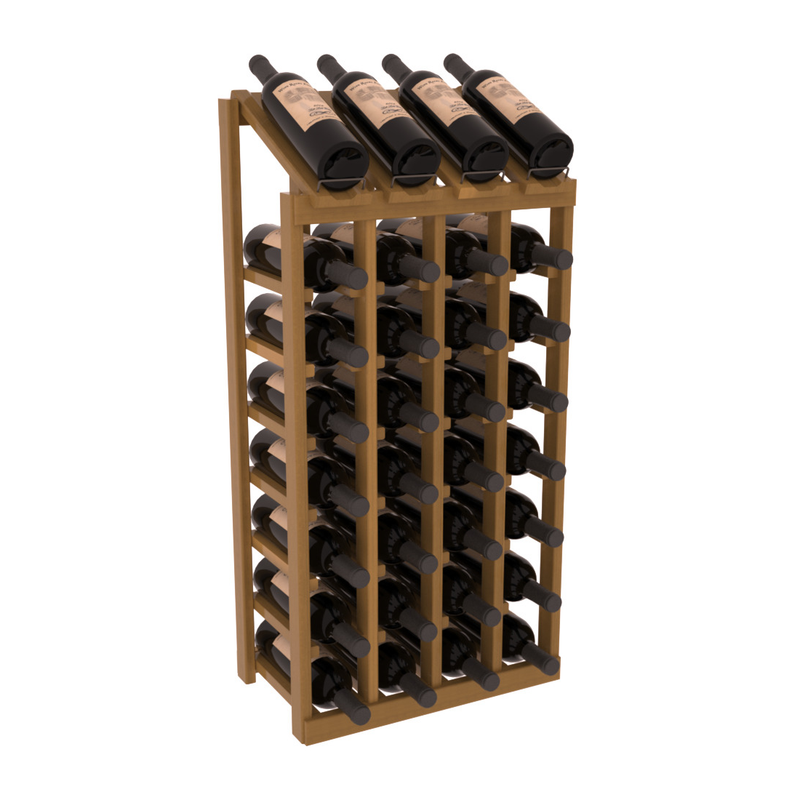 InstaCellar - 4 Column, 8R Display Top Rack in Redwood Oak stained with WineSafe™ Satin Sealant