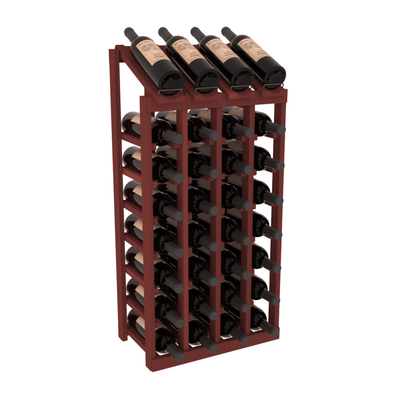 InstaCellar - 4 Column, 8R Display Top Rack in Redwood Cherry stained without WineSafe™ Satin Sealant