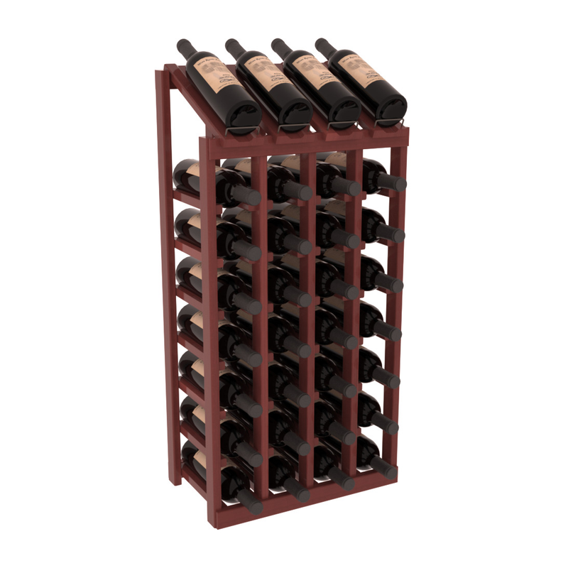 InstaCellar - 4 Column, 8R Display Top Rack in Redwood Cherry stained with WineSafe™ Satin Sealant