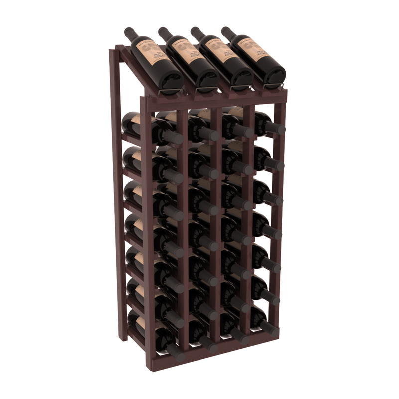 InstaCellar - 4 Column, 8R Display Top Rack in Redwood Walnut stained with WineSafe™ Satin Sealant