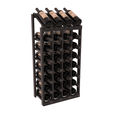InstaCellar - 4 Column, 8R Display Top Rack in Redwood Black stained with WineSafe™ Satin Sealant