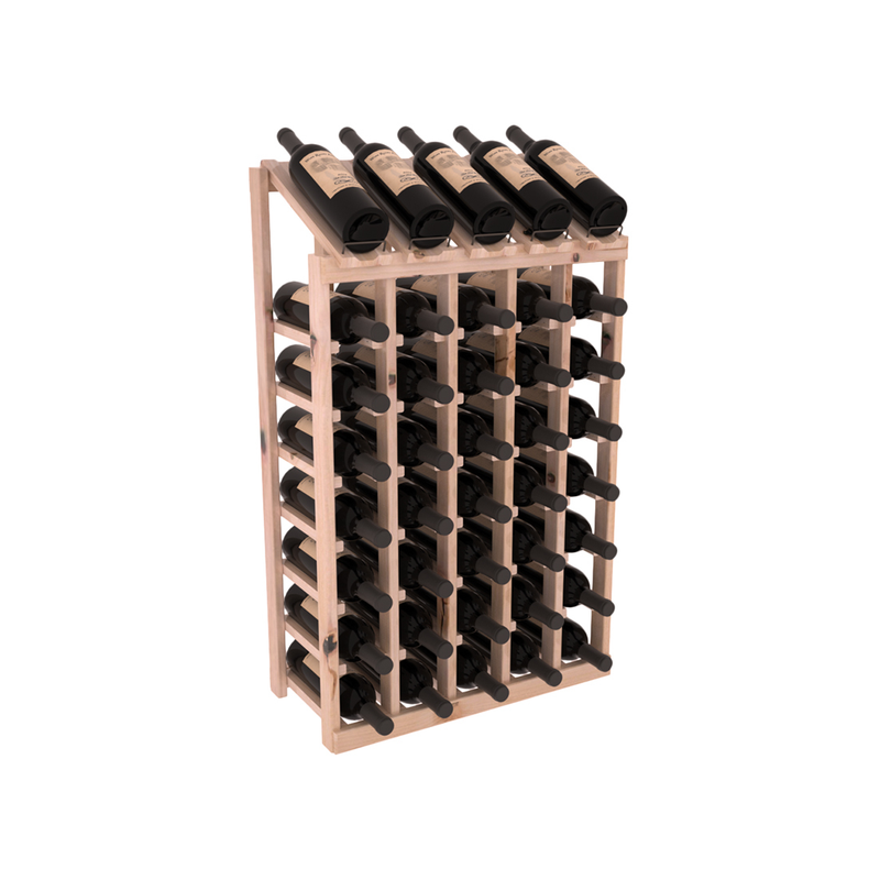 InstaCellar - 5 Column, 8R Display Top Rack in Alder Unstained with WineSafe™ Satin Sealant
