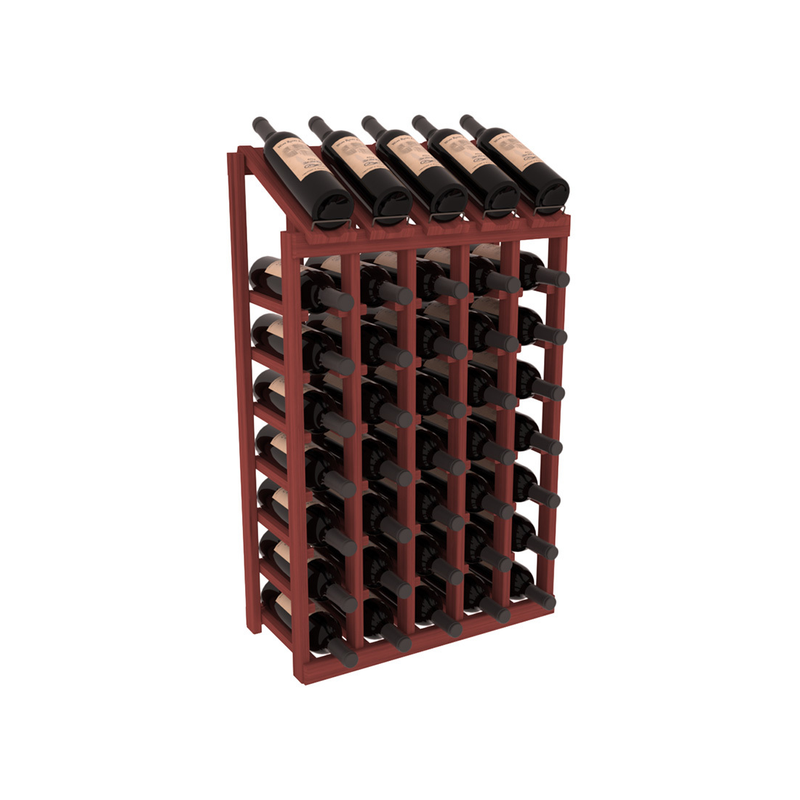 InstaCellar - 5 Column, 8R Display Top Rack in Grand Mahogany Cherry stained without WineSafe™ Satin Sealant