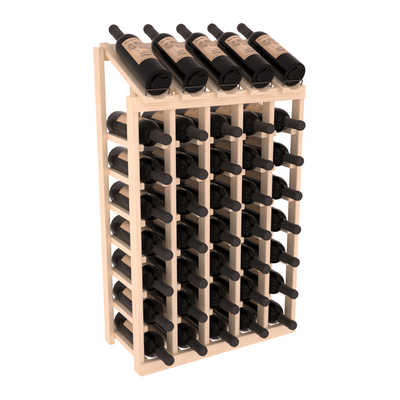 InstaCellar - 5 Column, 8R Display Top Rack in Pine Unstained with WineSafe™ Satin Sealant