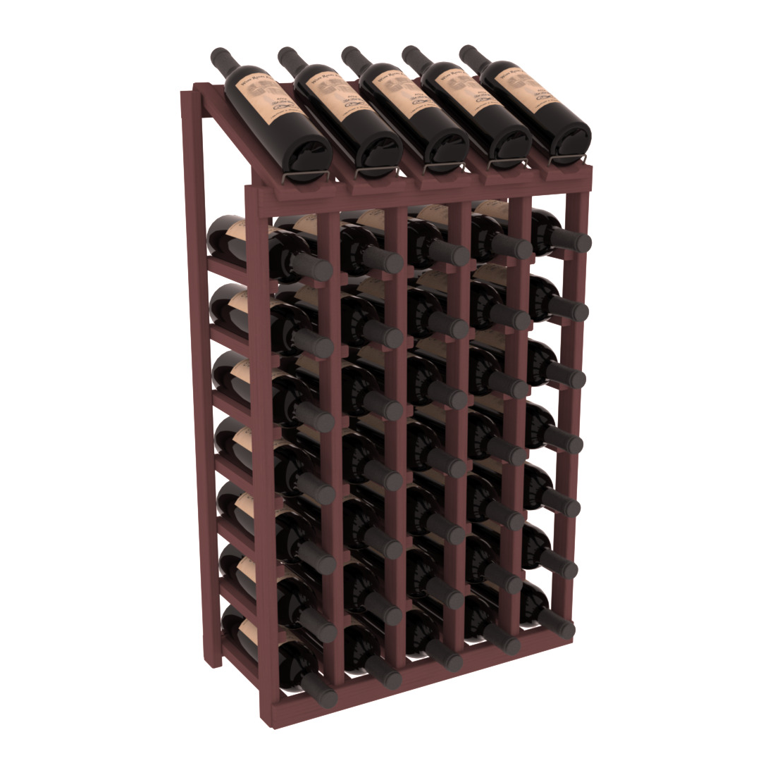 InstaCellar - 5 Column, 8R Display Top Rack in Pine Walnut stained without WineSafe™ Satin Sealant