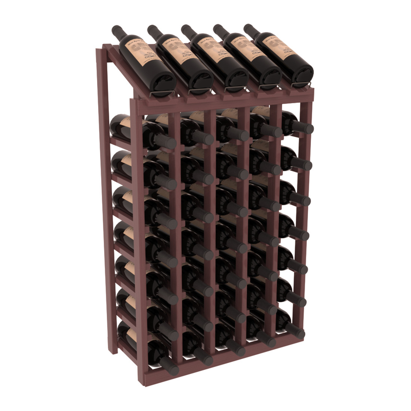 InstaCellar - 5 Column, 8R Display Top Rack in Pine Walnut stained with WineSafe™ Satin Sealant
