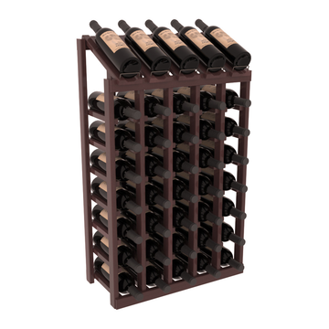InstaCellar - 5 Column, 8R Display Top Rack in Redwood Walnut stained with WineSafe™ Satin Sealant