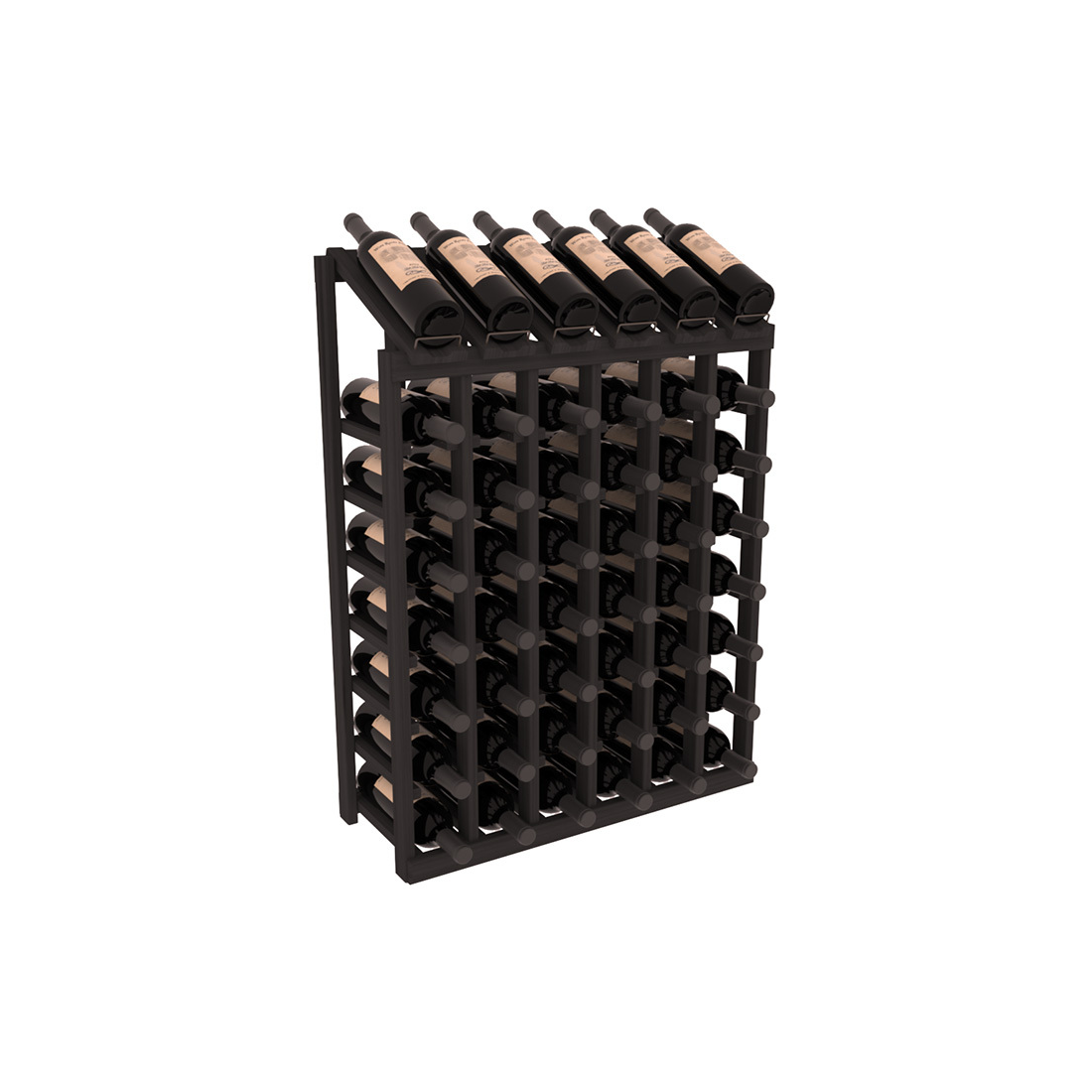 InstaCellar - 6 Column, 8R Display Top Rack in Grand Mahogany Black stained without WineSafe™ Satin Sealant