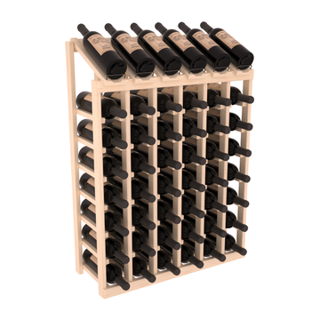 InstaCellar - 6 Column, 8R Display Top Rack in Pine Unstained with WineSafe™ Satin Sealant