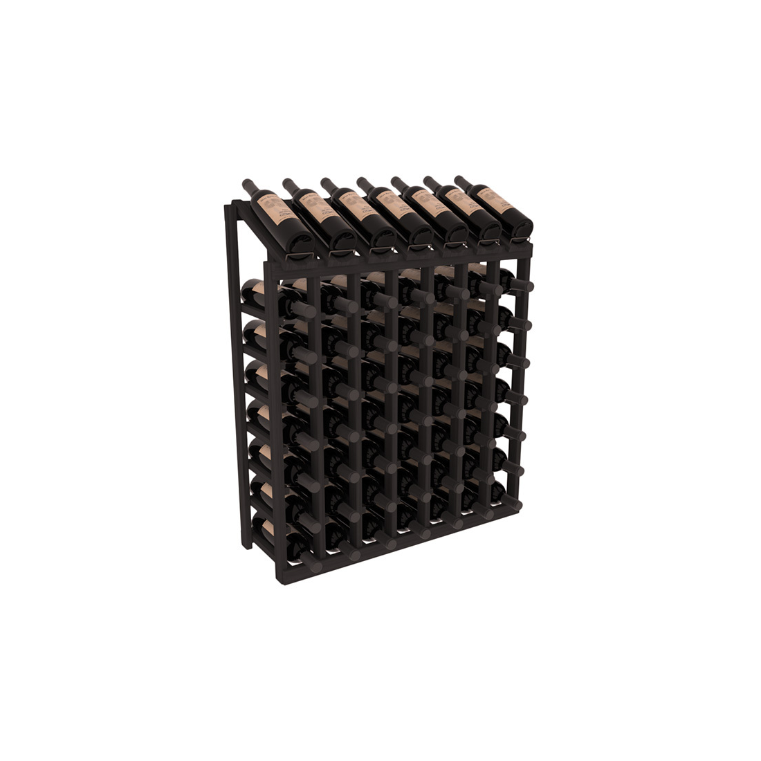 InstaCellar - 7 Column, 8R Display Top Rack in Grand Mahogany Black stained without WineSafe™ Satin Sealant