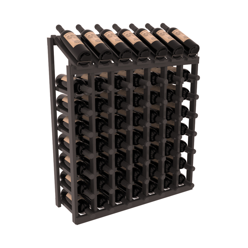 InstaCellar - 7 Column, 8R Display Top Rack in Pine Black stained with WineSafe™ Satin Sealant