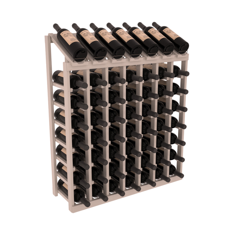 InstaCellar - 7 Column, 8R Display Top Rack in Pine Greywash stained with WineSafe™ Satin Sealant