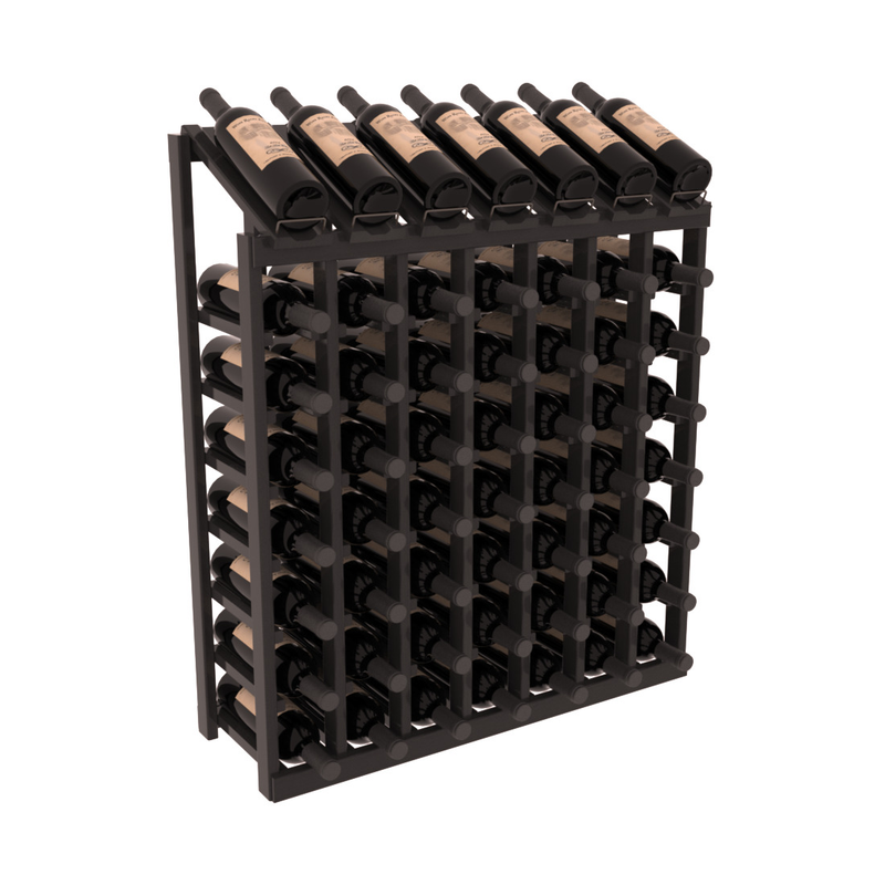 InstaCellar - 7 Column, 8R Display Top Rack in Redwood Black stained with WineSafe™ Satin Sealant