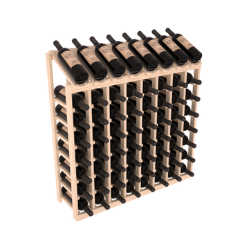 InstaCellar - 8 Column, 8R Display Top Rack in Pine Unstained with WineSafe™ Satin Sealant