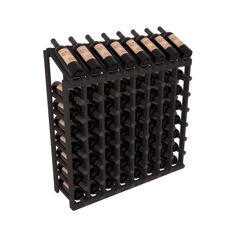 InstaCellar - 8 Column, 8R Display Top Rack in Pine Black stained without WineSafe™ Satin Sealant