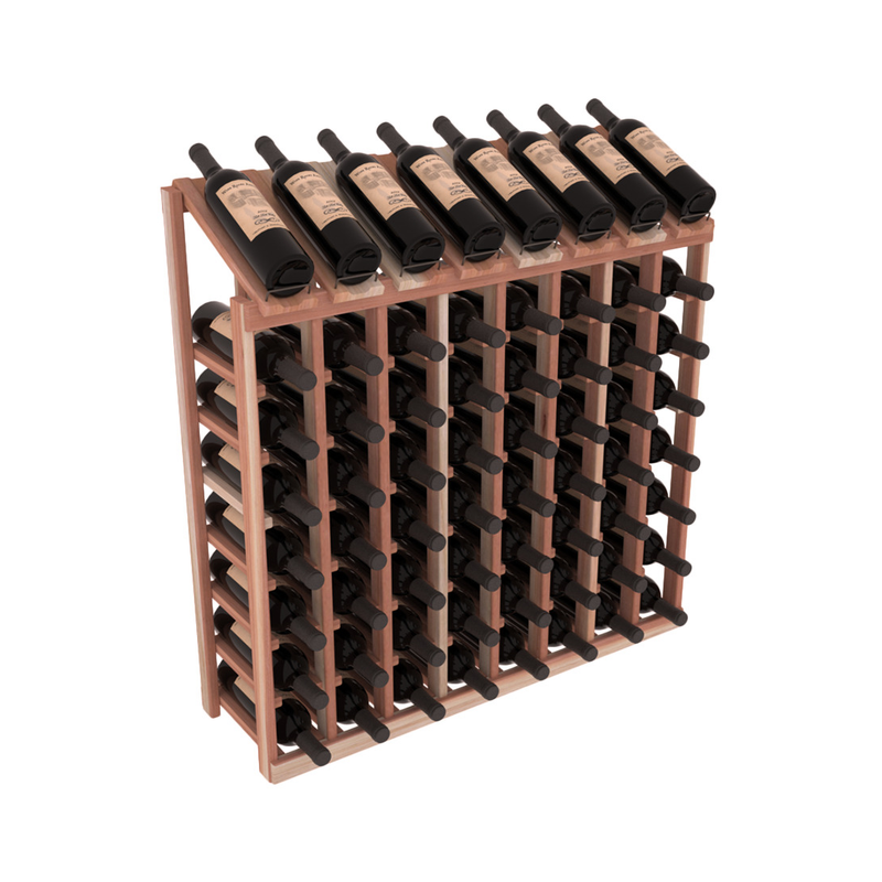 InstaCellar - 8 Column, 8R Display Top Rack in Redwood Unstained without WineSafe™ Satin Sealant