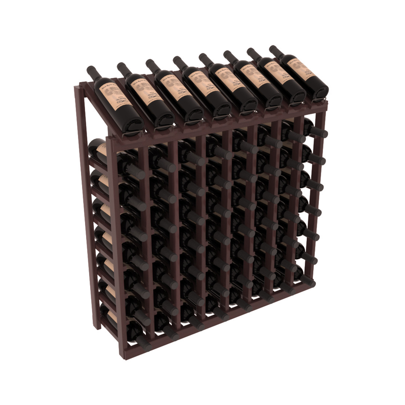 InstaCellar - 8 Column, 8R Display Top Rack in Redwood Walnut stained with WineSafe™ Satin Sealant