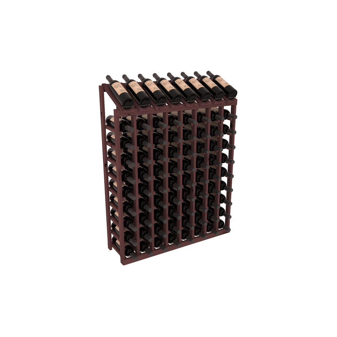 InstaCellar - 8 Column, 10R Display Top Rack in Alder Walnut stained without WineSafe™ Satin Sealant
