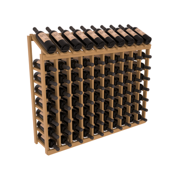 InstaCellar - 8 Column, 10R Display Top Rack in Pine Oak stained with WineSafe™ Satin Sealant