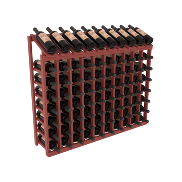 InstaCellar - 8 Column, 10R Display Top Rack in Pine Cherry stained with WineSafe™ Satin Sealant