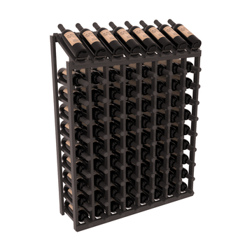 InstaCellar - 10 Column, 8R Display Top Rack in Pine Black stained with WineSafe™ Satin Sealant