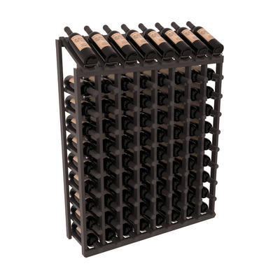 InstaCellar - 10 Column, 8R Display Top Rack in Pine Black stained with WineSafe™ Satin Sealant