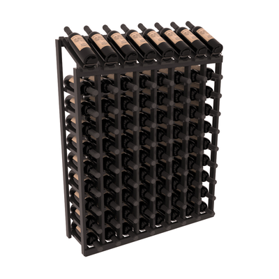 InstaCellar - 10 Column, 8R Display Top Rack in Redwood Black stained with WineSafe™ Satin Sealant