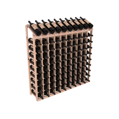 InstaCellar - 10 Column, 10R Display Top Rack in Alder Unstained with WineSafe™ Satin Sealant