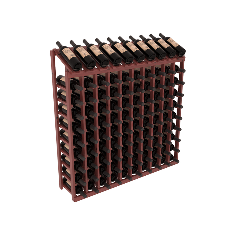 InstaCellar - 10 Column, 10R Display Top Rack in Alder Cherry stained with WineSafe™ Satin Sealant