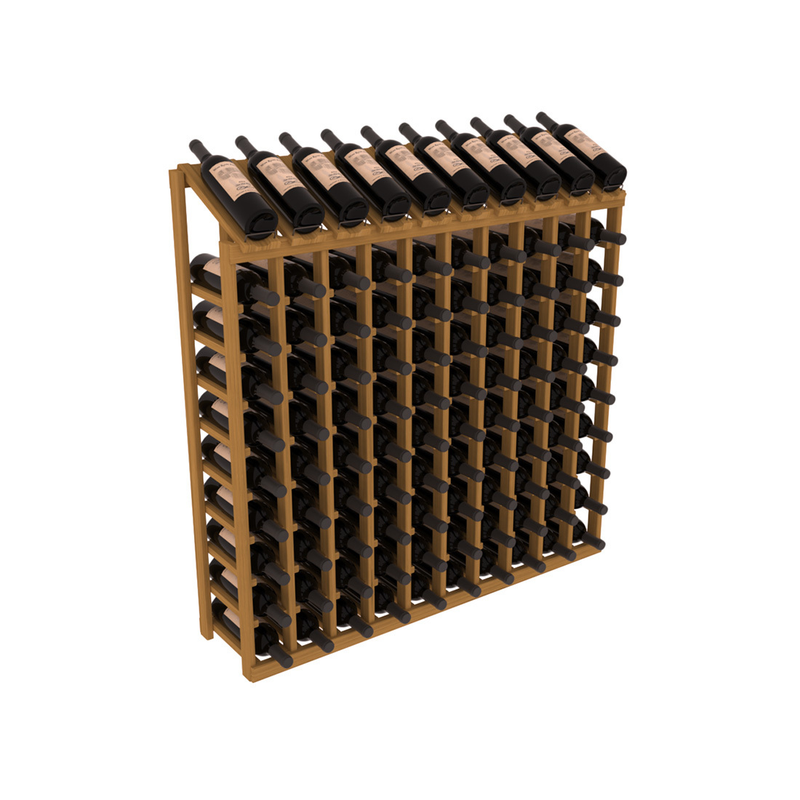 InstaCellar - 10 Column, 10R Display Top Rack in Grand Mahogany Oak stained without WineSafe™ Satin Sealant