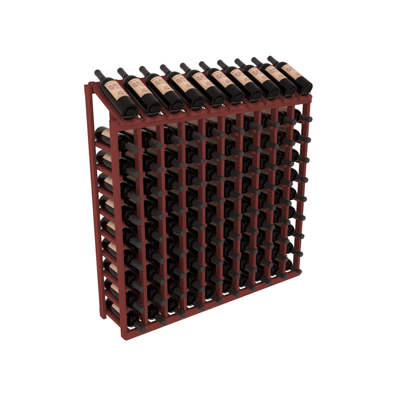 InstaCellar - 10 Column, 10R Display Top Rack in Grand Mahogany Cherry stained without WineSafe™ Satin Sealant