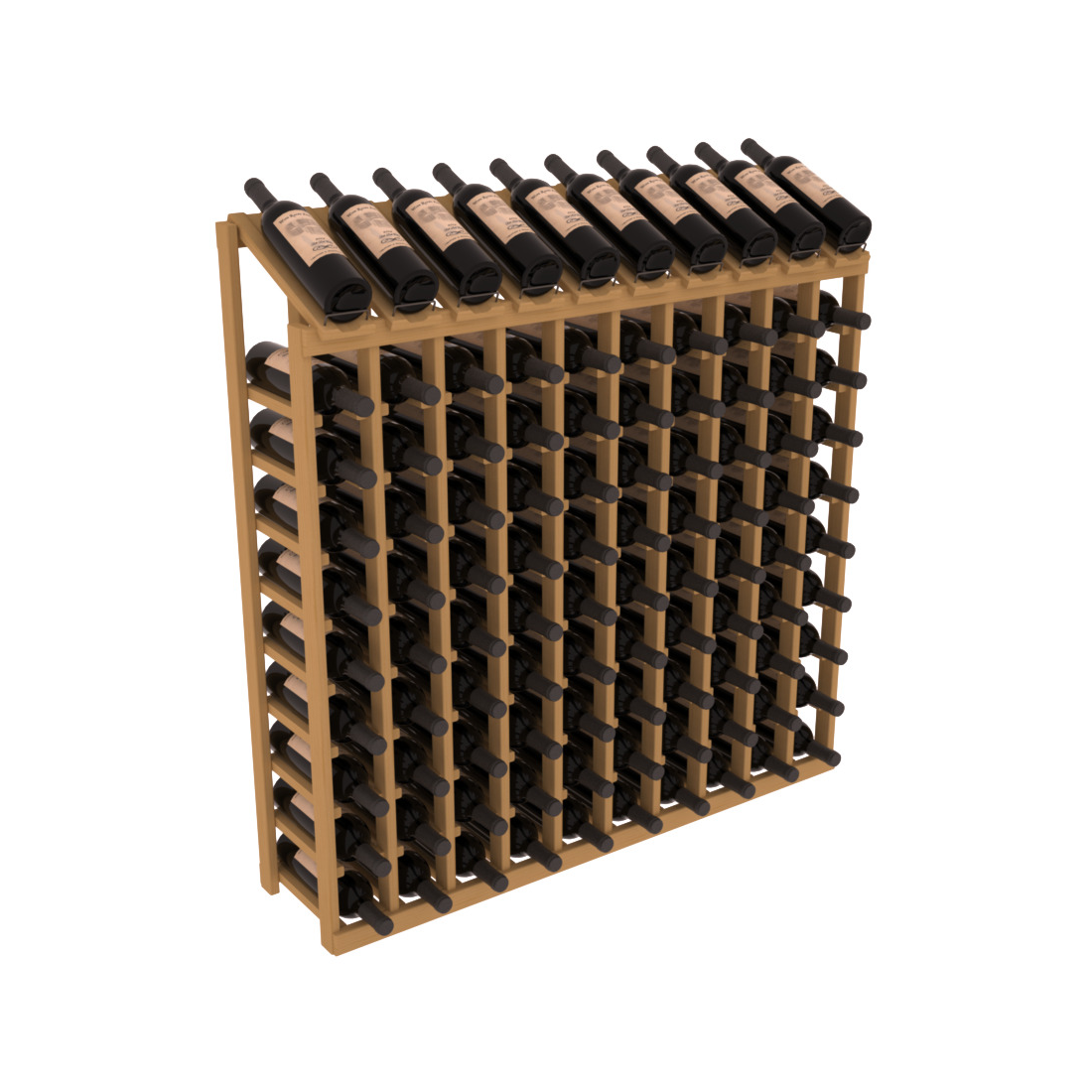 InstaCellar - 10 Column, 10R Display Top Rack in Pine Oak stained without WineSafe™ Satin Sealant