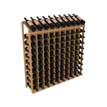 InstaCellar - 10 Column, 10R Display Top Rack in Pine Oak stained with WineSafe™ Satin Sealant