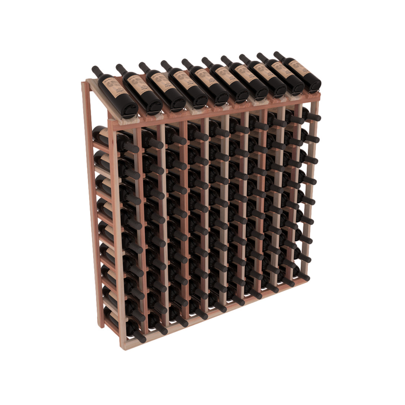 InstaCellar - 10 Column, 10R Display Top Rack in Redwood Unstained without WineSafe™ Satin Sealant