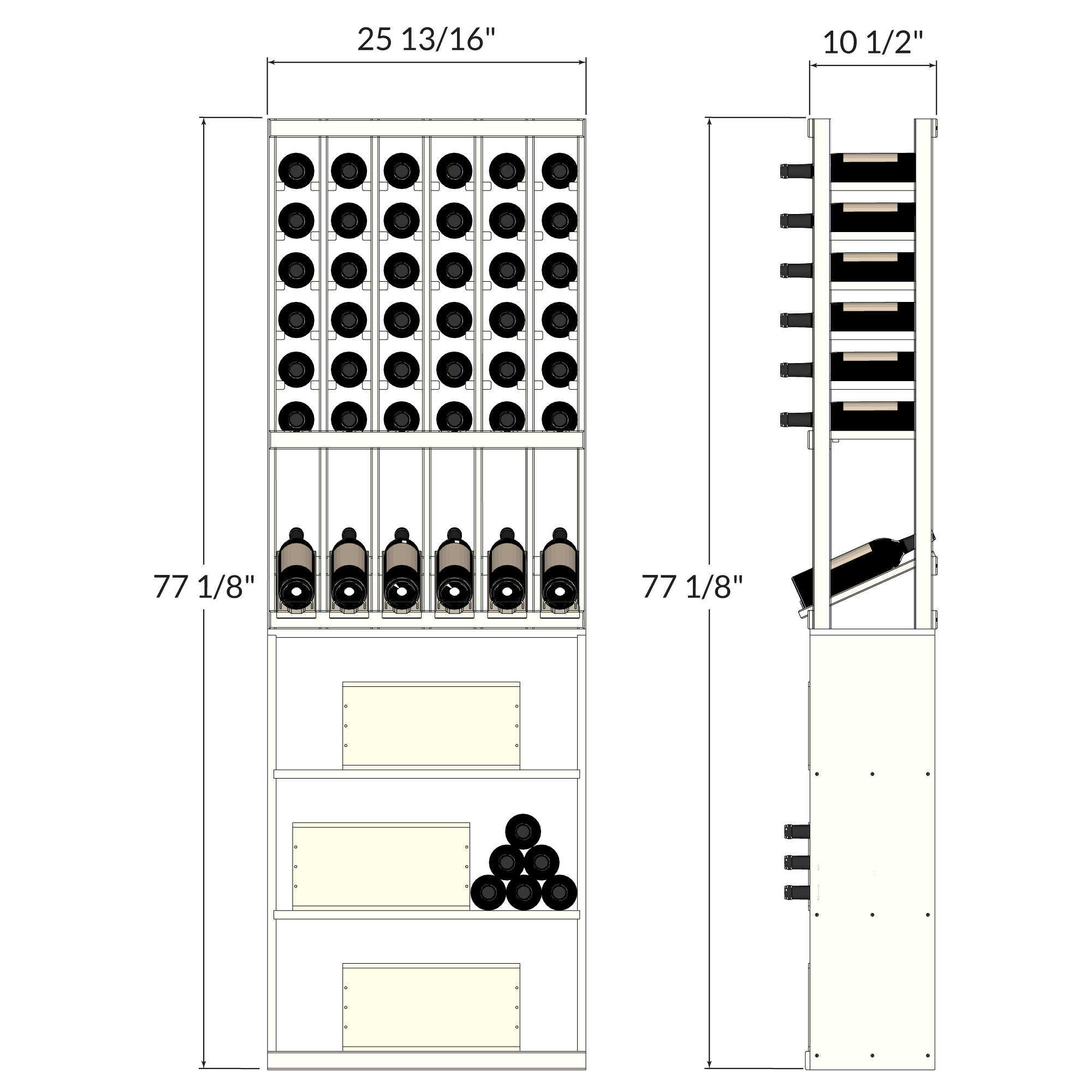 Robe Rack Dim InstaCellar 6 Column High Reveal Wine Rack - Wine Racks America