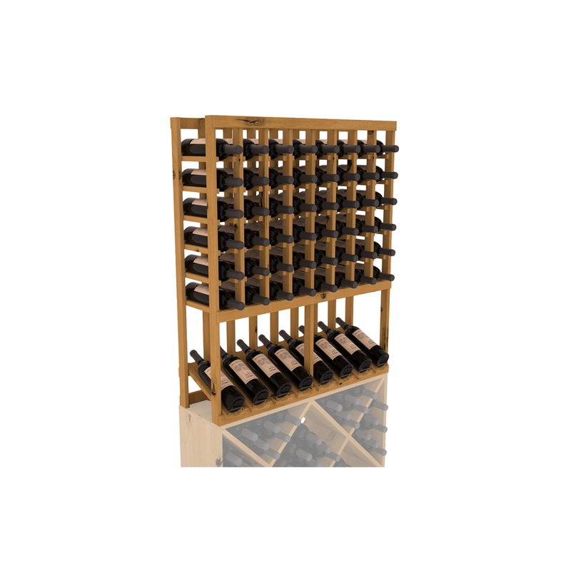 InstaCellar - 8 Column High Reveal Rack in Knotty Alder Oak stained without WineSafe™ Satin Sealant