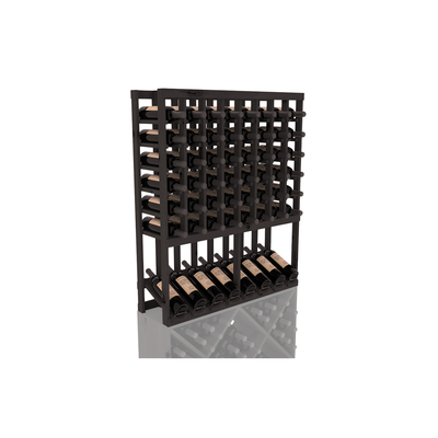 InstaCellar - 8 Column High Reveal Rack in Knotty Alder Black stained without WineSafe™ Satin Sealant