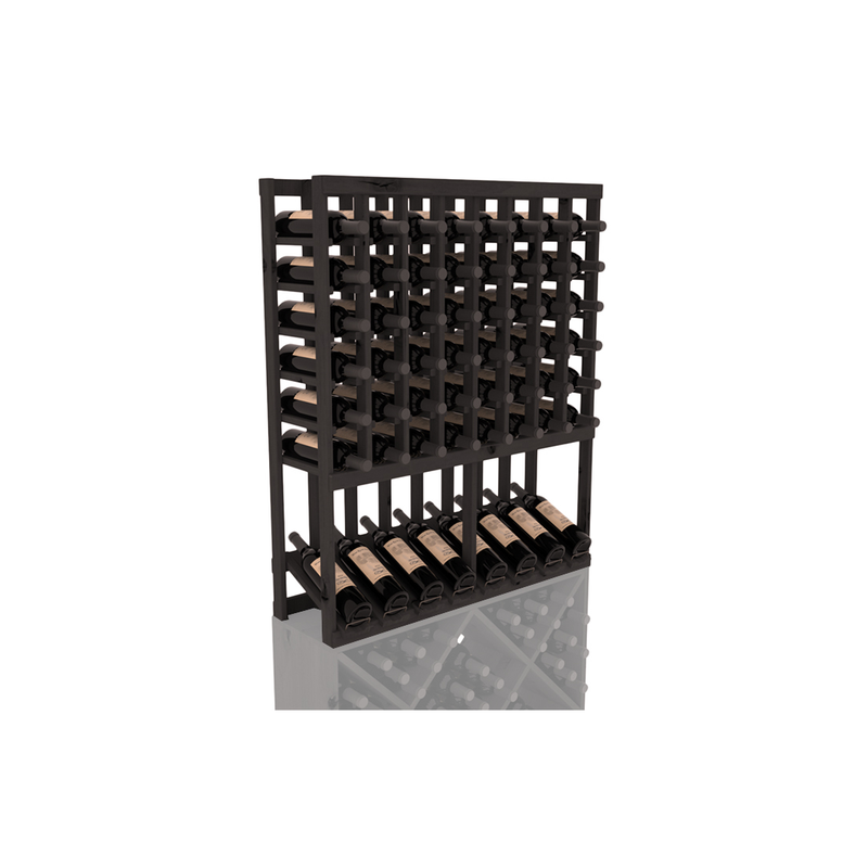 InstaCellar - 8 Column High Reveal Rack in Knotty Alder Black stained without WineSafe™ Satin Sealant