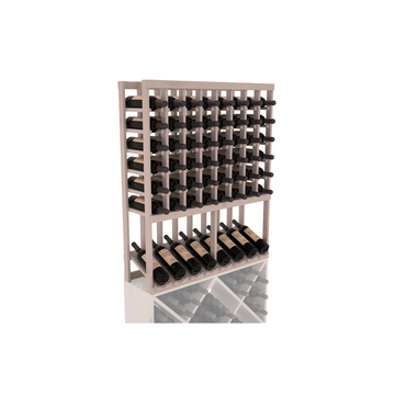 InstaCellar - 8 Column High Reveal Rack in Knotty Alder Greywash stained with WineSafe™ Satin Sealant