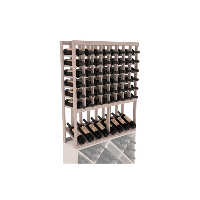 InstaCellar - 8 Column High Reveal Rack in Knotty Alder Greywash stained with WineSafe™ Satin Sealant