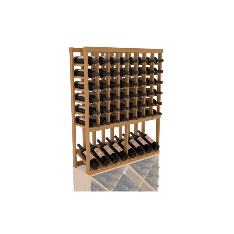 InstaCellar - 8 Column High Reveal Rack in Grand Mahogany Oak stained with WineSafe™ Satin Sealant