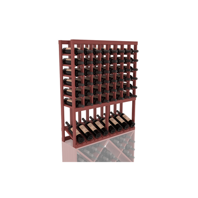 InstaCellar - 8 Column High Reveal Rack in Grand Mahogany Cherry stained with WineSafe™ Satin Sealant