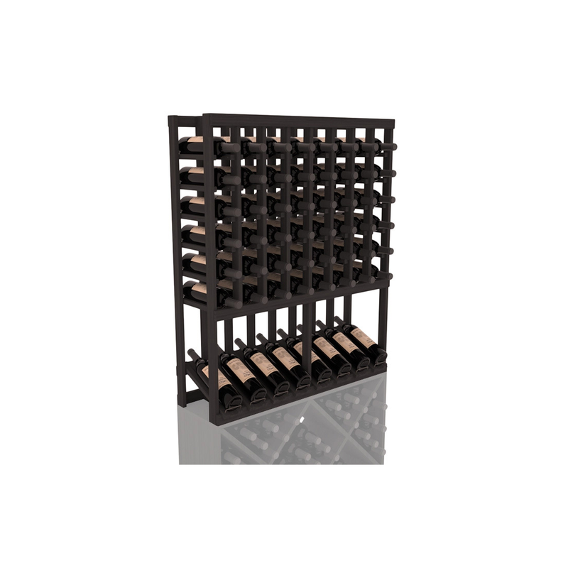 InstaCellar - 8 Column High Reveal Rack in Grand Mahogany Black stained without WineSafe™ Satin Sealant