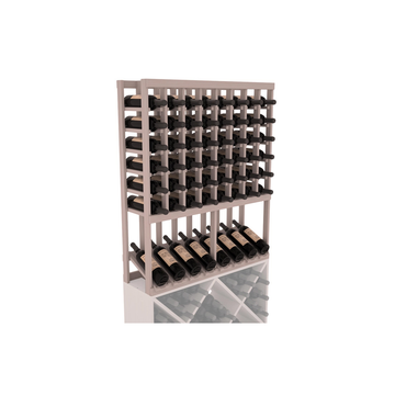 InstaCellar - 8 Column High Reveal Rack in Grand Mahogany Greywash stained without WineSafe™ Satin Sealant