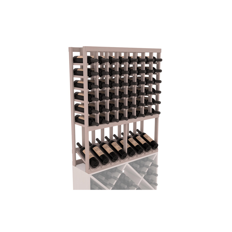 InstaCellar - 8 Column High Reveal Rack in Grand Mahogany Greywash stained without WineSafe™ Satin Sealant